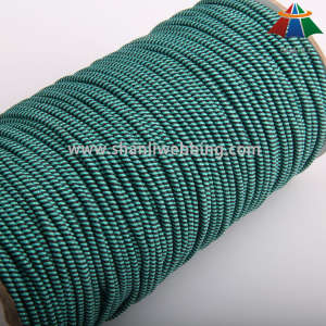 3mm Black Green Polyester Striped Elastic Rope