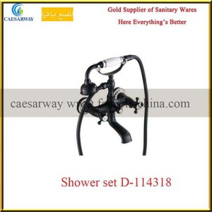 Black Sanitary Ware Bathroom Faucet Shower Set D-114318