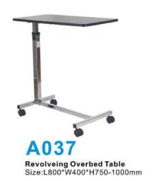 Adjustable Wooden Hospital Over-Bed Gas Spring Dining Table for Medical Use